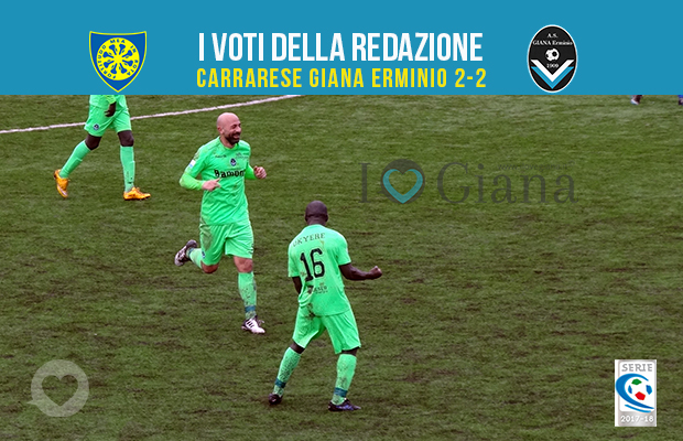 28 giornata Pagelle Carrarese Giana Erminio 2-2