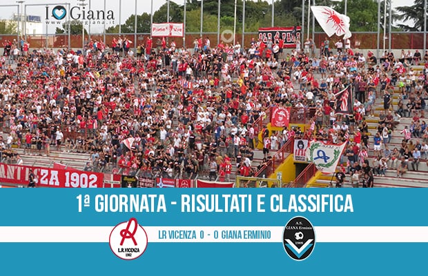 Vicenza Giana Erminio 0-0 risultati e classifica 1 giornata serie C girone B