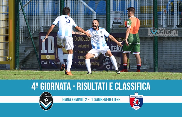 Giana Erminio Sambenedettese 2-1 risultati e classifica 4 giornata serie C girone B