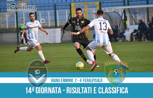 14 Giana Erminio Feralpisalò 2-4 risultati e classifica 14 giornata serie C girone B