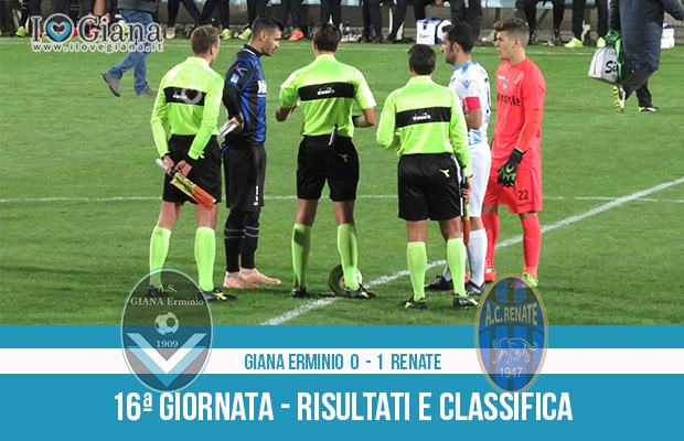 16 Giana Erminio Renate 0-1 risultati e classifica 16 giornata serie C girone B