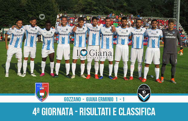 4 Gozzano Giana Erminio 1-1 risultati e classifica 4 giornata serie C girone A