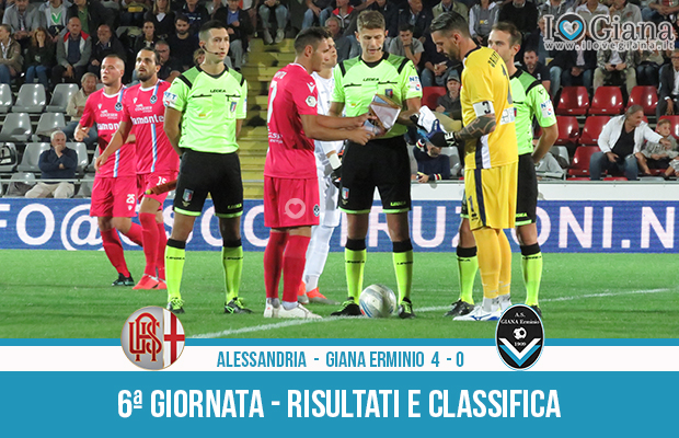 Alessandria Giana Erminio 4-0 risultati e classifica 6 giornata serie C girone A