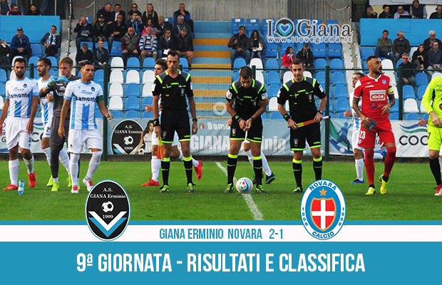 Giana Erminio Novara 2-1 risultati e classifica 9 giornata serie C girone A