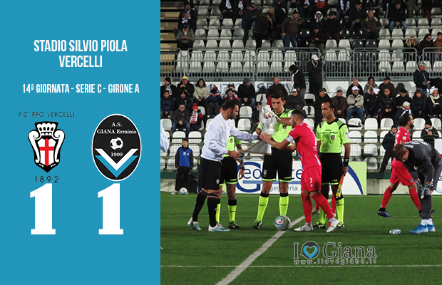 Pro Vercelli Giana Erminio 1-1 serie C girone A