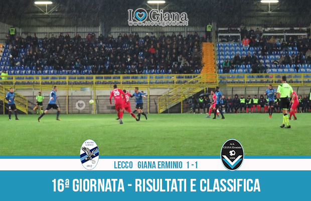 Lecco Giana Erminio 1-1 risultati e classifica 16 giornata serie C girone A