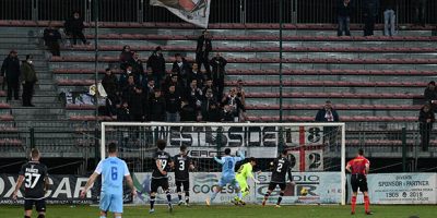 Il gol di Alessandro Corti in Giana Pro Vercelli 1-1