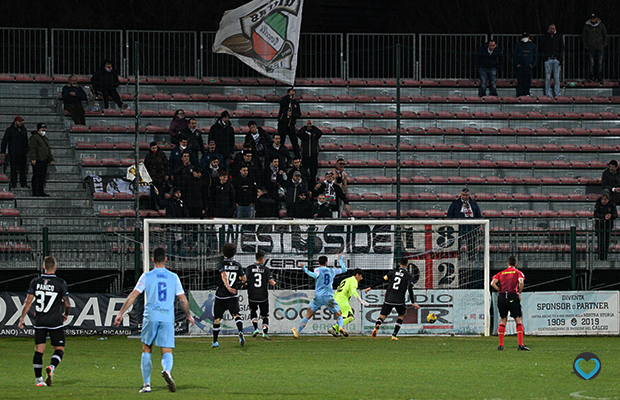 Il gol di Alessandro Corti in Giana Pro Vercelli 1-1